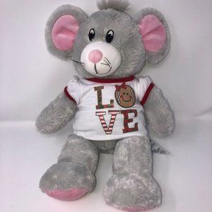 𝅺Build a Bear Mouse Grey Plush 16" Christmas